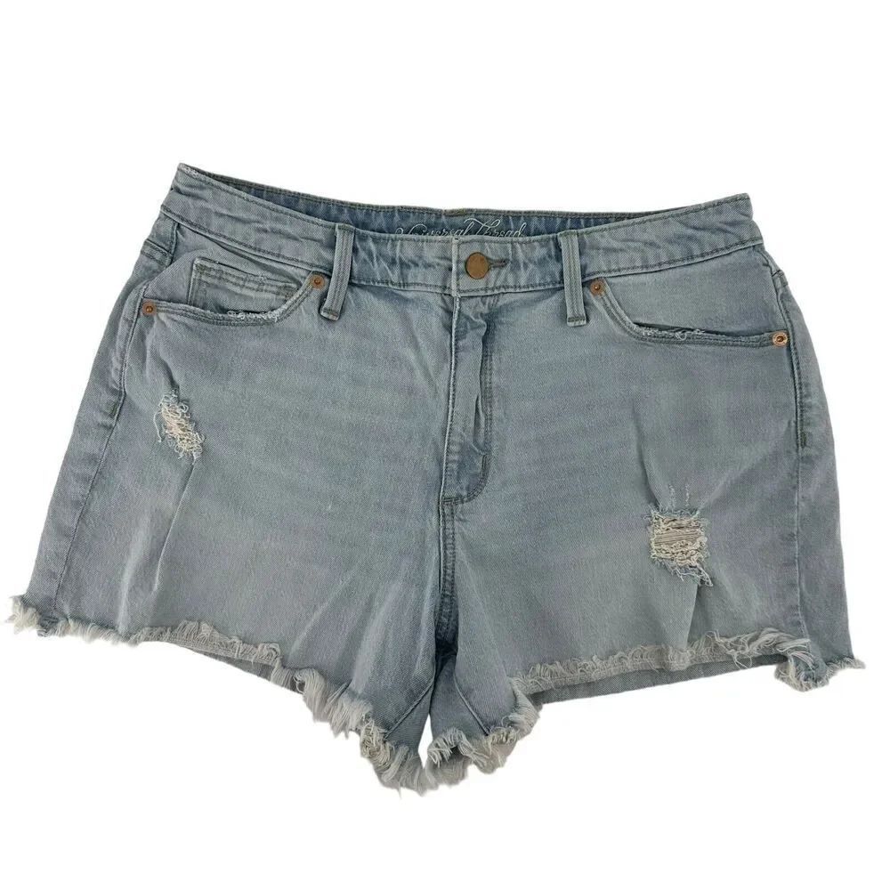 Universal Thread High Rise Shortie Blue Jean Shorts Light Wash Size 12 31 Waist